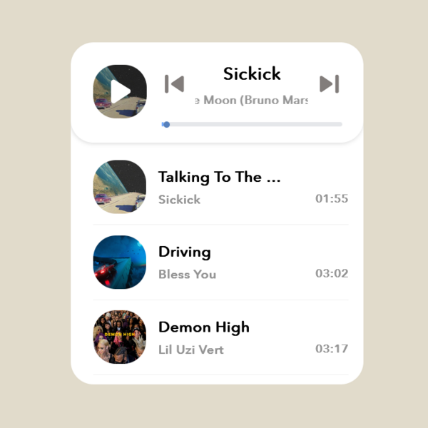 music player widget